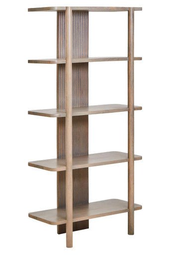 Torello Five Tier Grey Mango Wood Shelf Unit - Miola