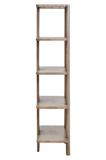Torello Five Tier Grey Mango Wood Shelf Unit - Miola