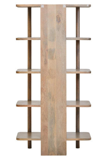 Torello Five Tier Grey Mango Wood Shelf Unit - Miola