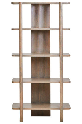 Torello Five Tier Grey Mango Wood Shelf Unit - Miola