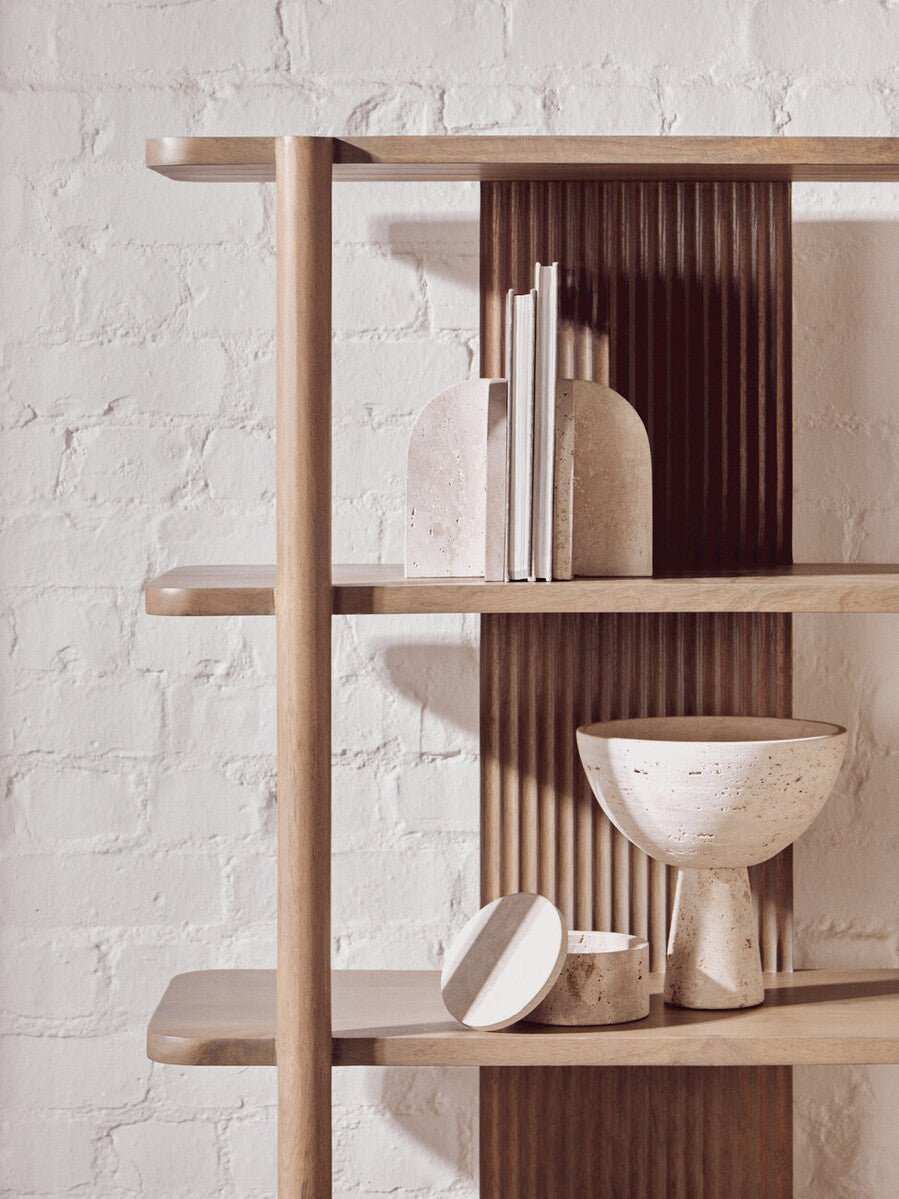 Torello Five Tier Grey Mango Wood Shelf Unit - Miola