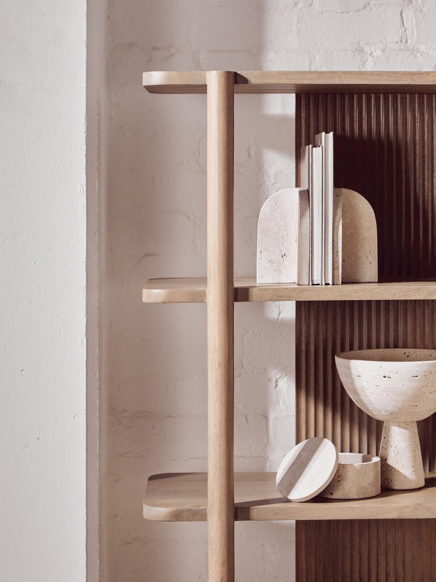 Torello Five Tier Grey Mango Wood Shelf Unit - Miola