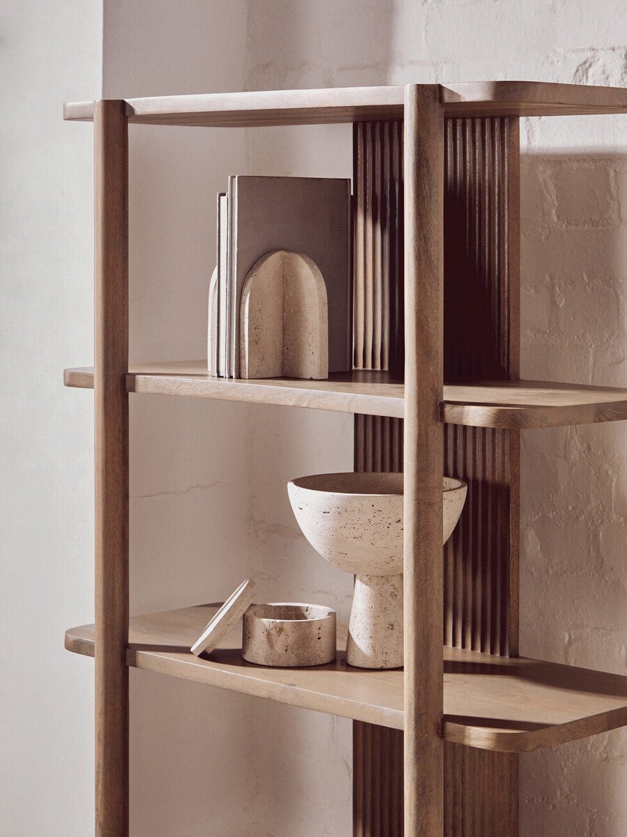 Torello Five Tier Grey Mango Wood Shelf Unit - Miola