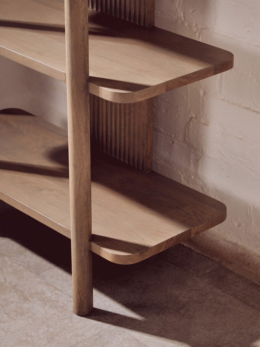 Torello Five Tier Grey Mango Wood Shelf Unit - Miola