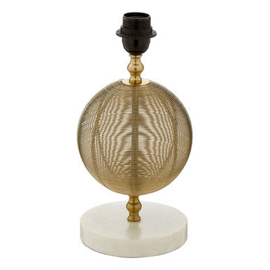 Melora Round Marble Gold Finish Table Lamp Base - Miola