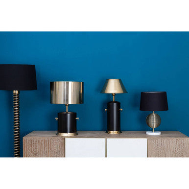 Melora Round Marble Gold Finish Table Lamp Base - Miola