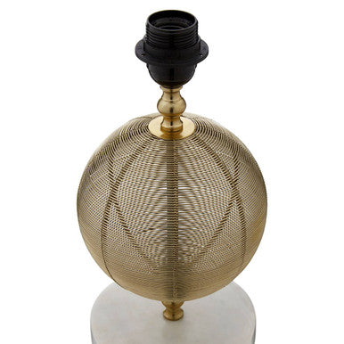 Melora Round Marble Gold Finish Table Lamp Base - Miola