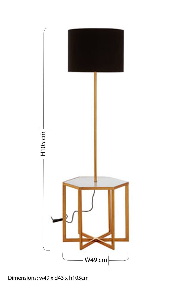 Sika White Marble and Gold Floor Lamp - Miola