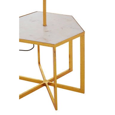Sika White Marble and Gold Floor Lamp - Miola