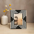 Donato 5In X 7In Black And White Stripe Photo Frame - Miola