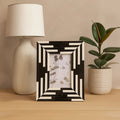Donato 4In X 6In Black And White Stripe Photo Frame - Miola