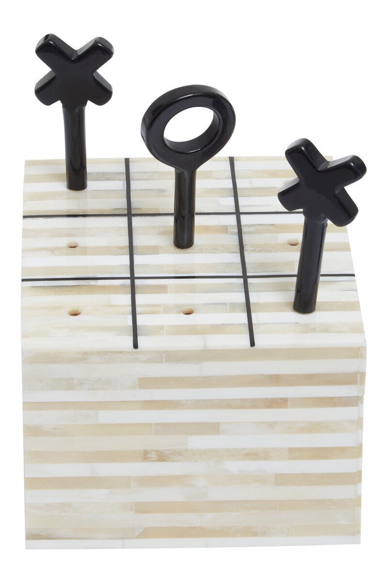 Churchill Games Cream and Black Bone Noughts & Crosses - Miola