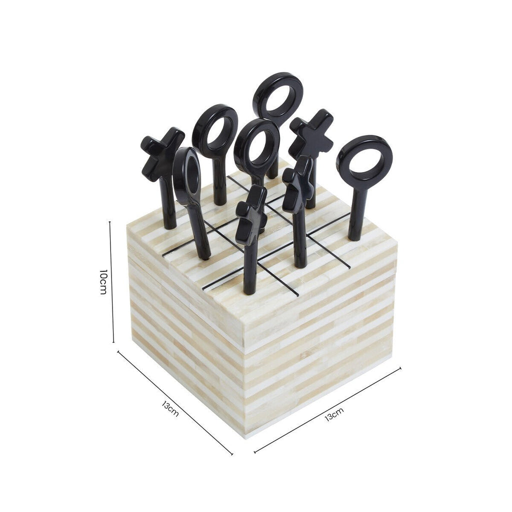 Churchill Games Cream and Black Bone Noughts & Crosses - Miola