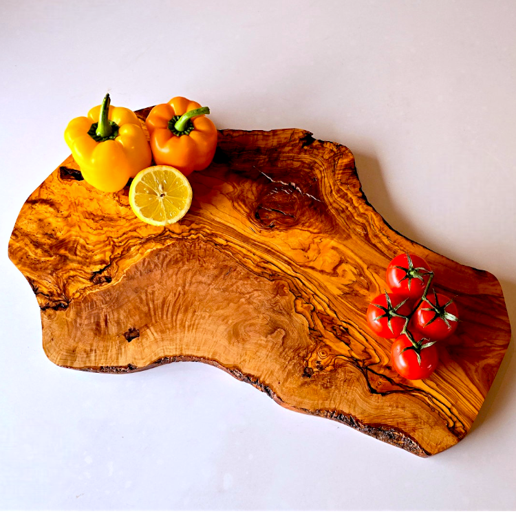 Olive Wood Large Solid Irregular Shaped Rustic Handcrafted Charcuterie Board