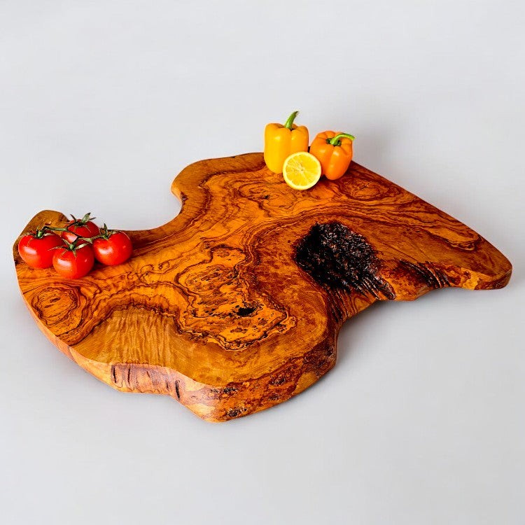 Olive Wood Large Solid Irregular Shaped Rustic Handcrafted Charcuterie Board