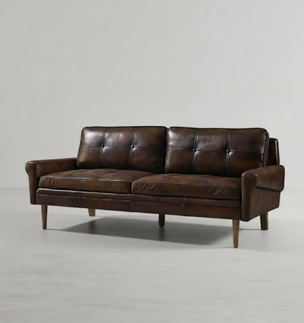 Hemenway Two Seater Sofa, Full Grain Leather - Miola