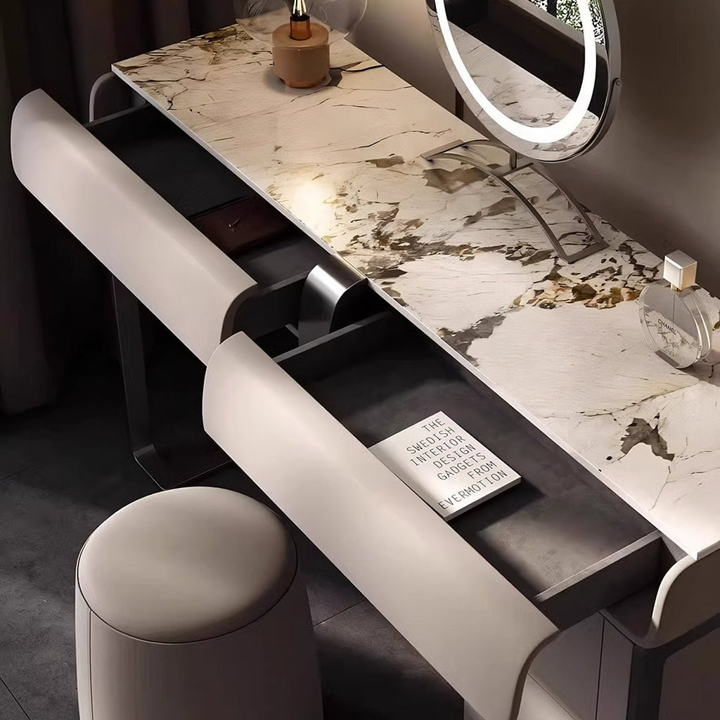Nisha Dressing Table, Vanity Table With LED Mirror - Miola