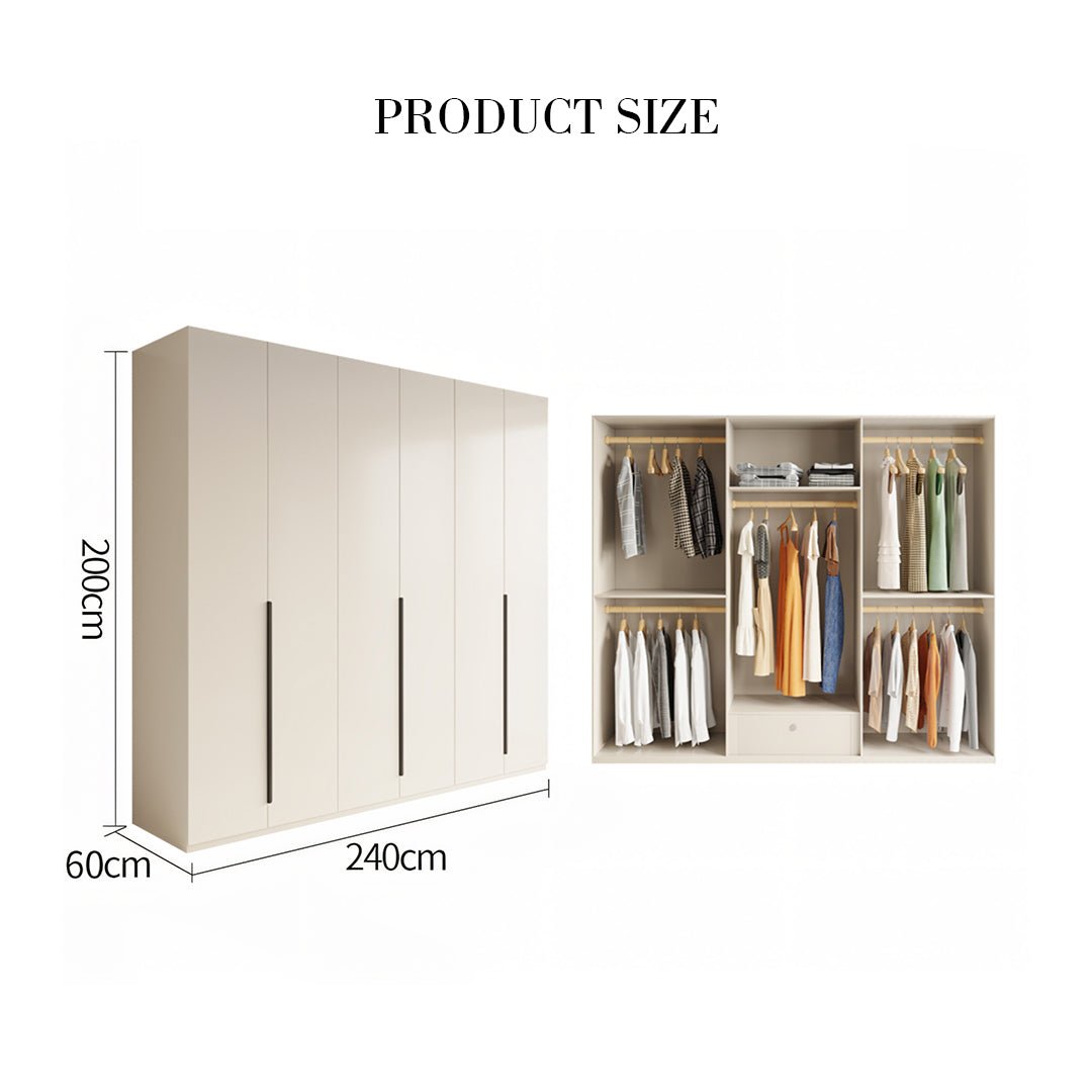 Petrov Wooden Wardrobe, Cream - Miola