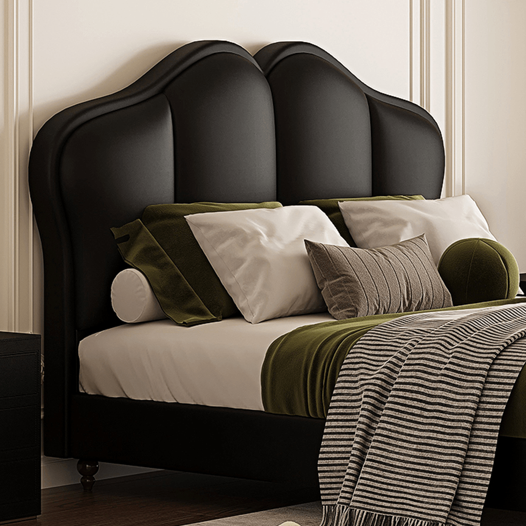 Zephyr Leather Double Bed - Miola