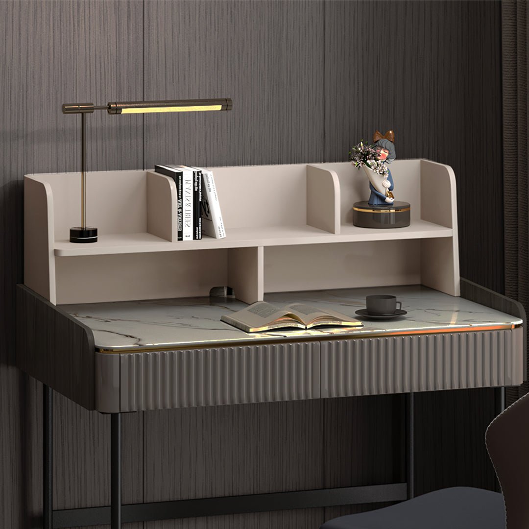 Mateo Office Desk With Drawers, With Shelves - Miola
