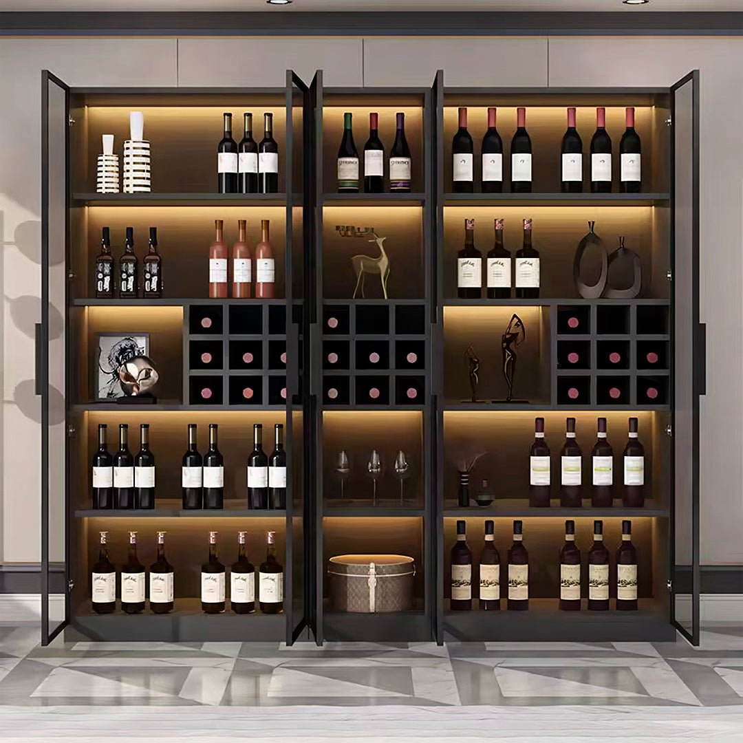 Hampshire I Wine Cabinet, Wine Storage With Glass Doors & Lights - Miola