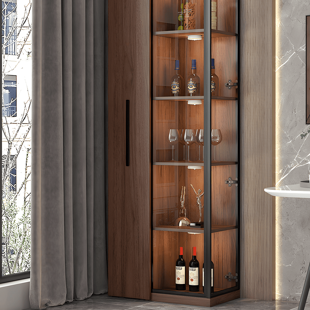 Wavecrest Cocktail Cabinet, Bar With Doors, Wood - Miola