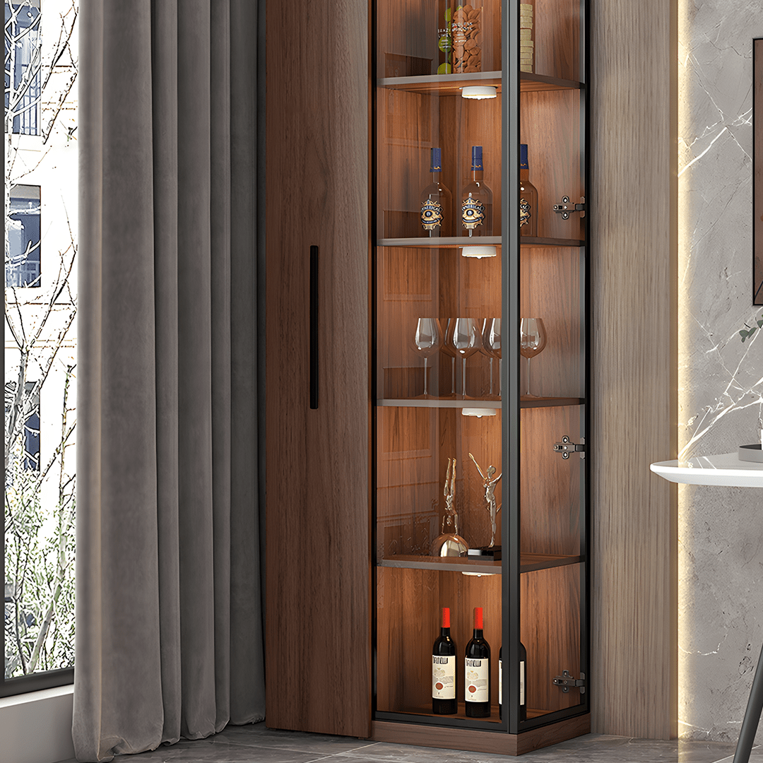 Wavecrest Cocktail Cabinet, Bar With Doors, Wood - Miola