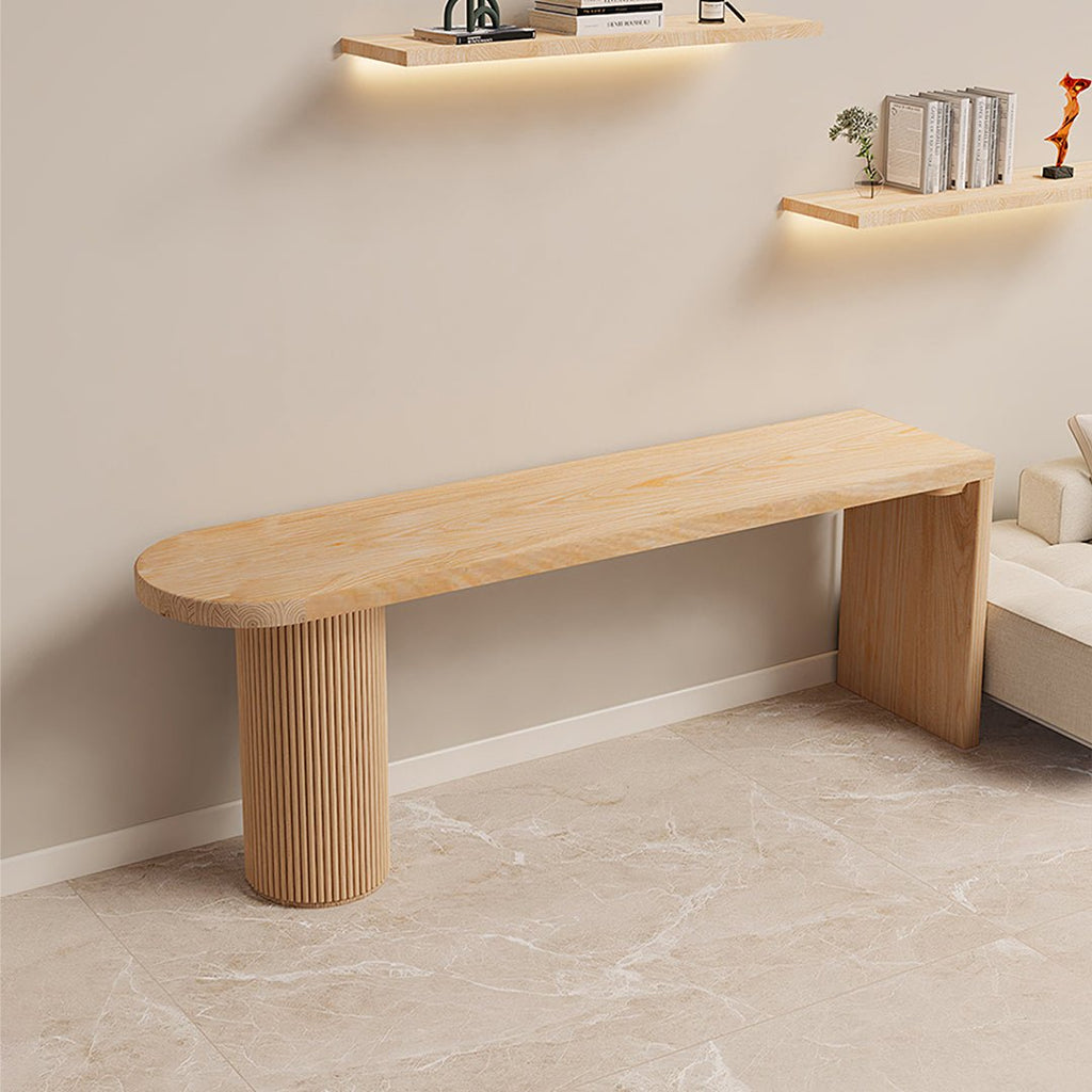 Haruki Narrow Office Desk, Solid Wood, Light Oak - Miola