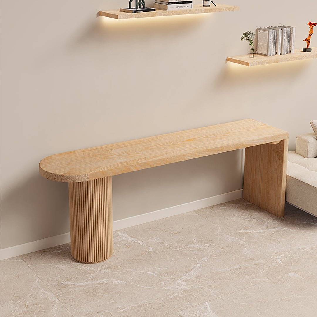 Haruki Narrow Office Desk, Solid Wood, Light Oak - Miola