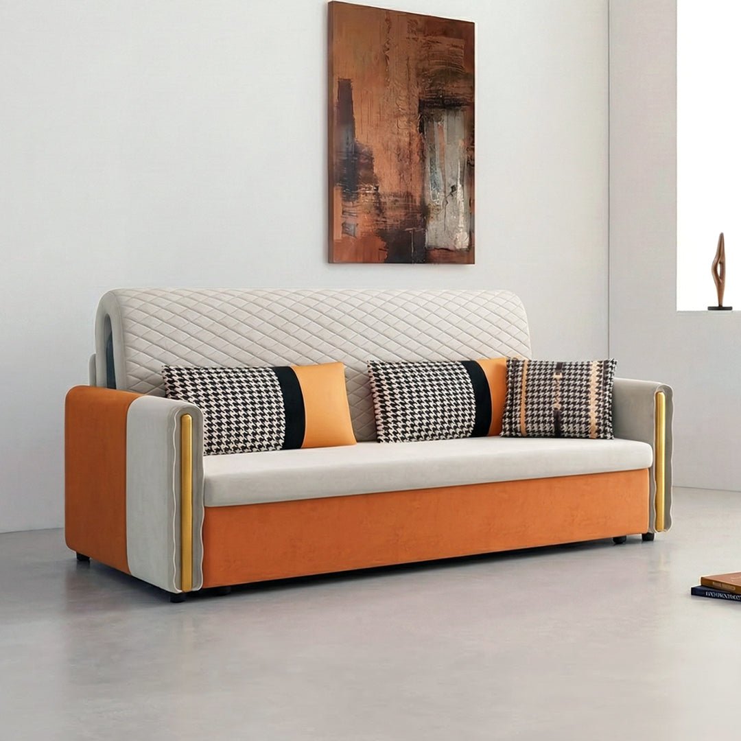 Imelde Two Seater Sofa Bed, Linen - Miola