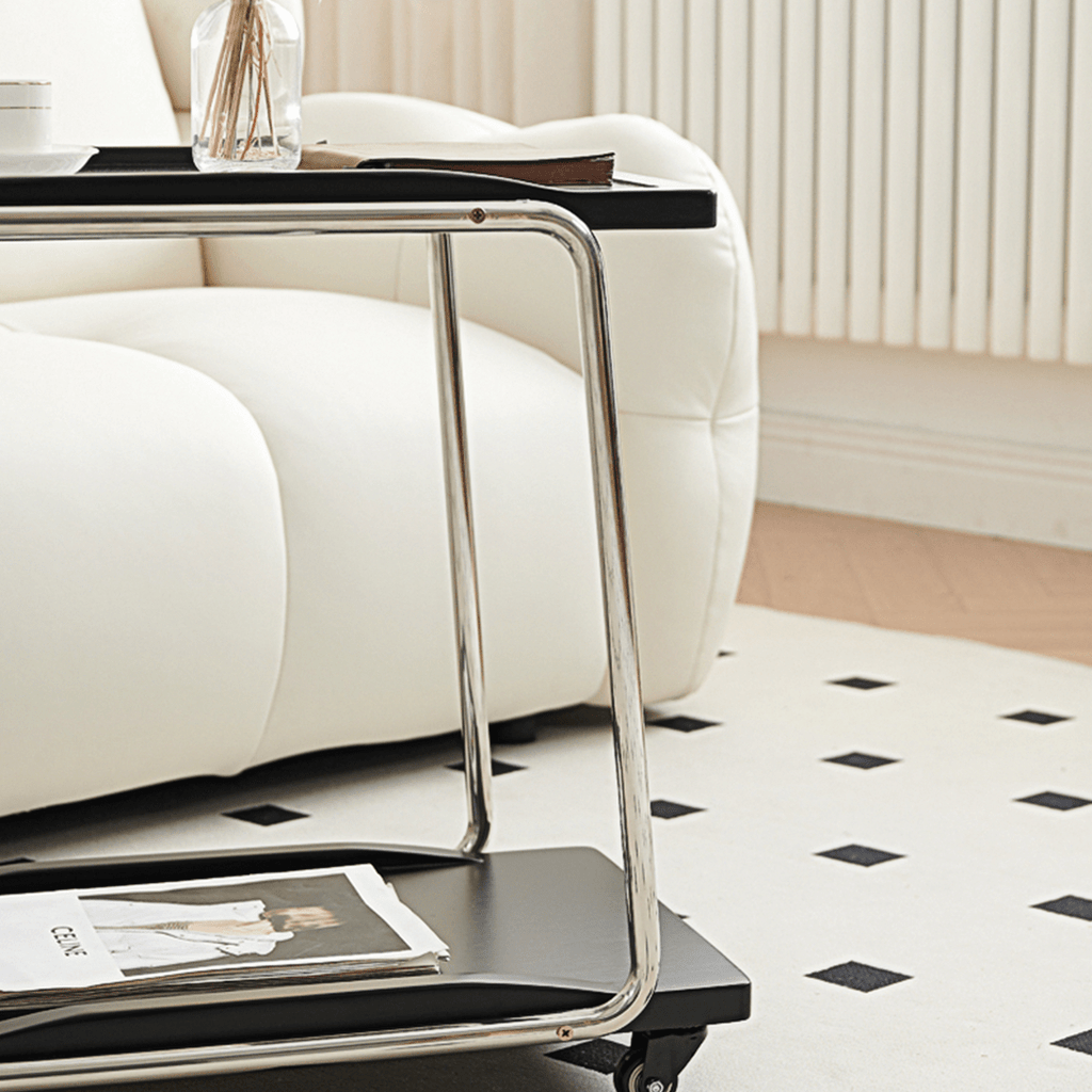 Demetrius Side Table With Trolleys, Black - Miola