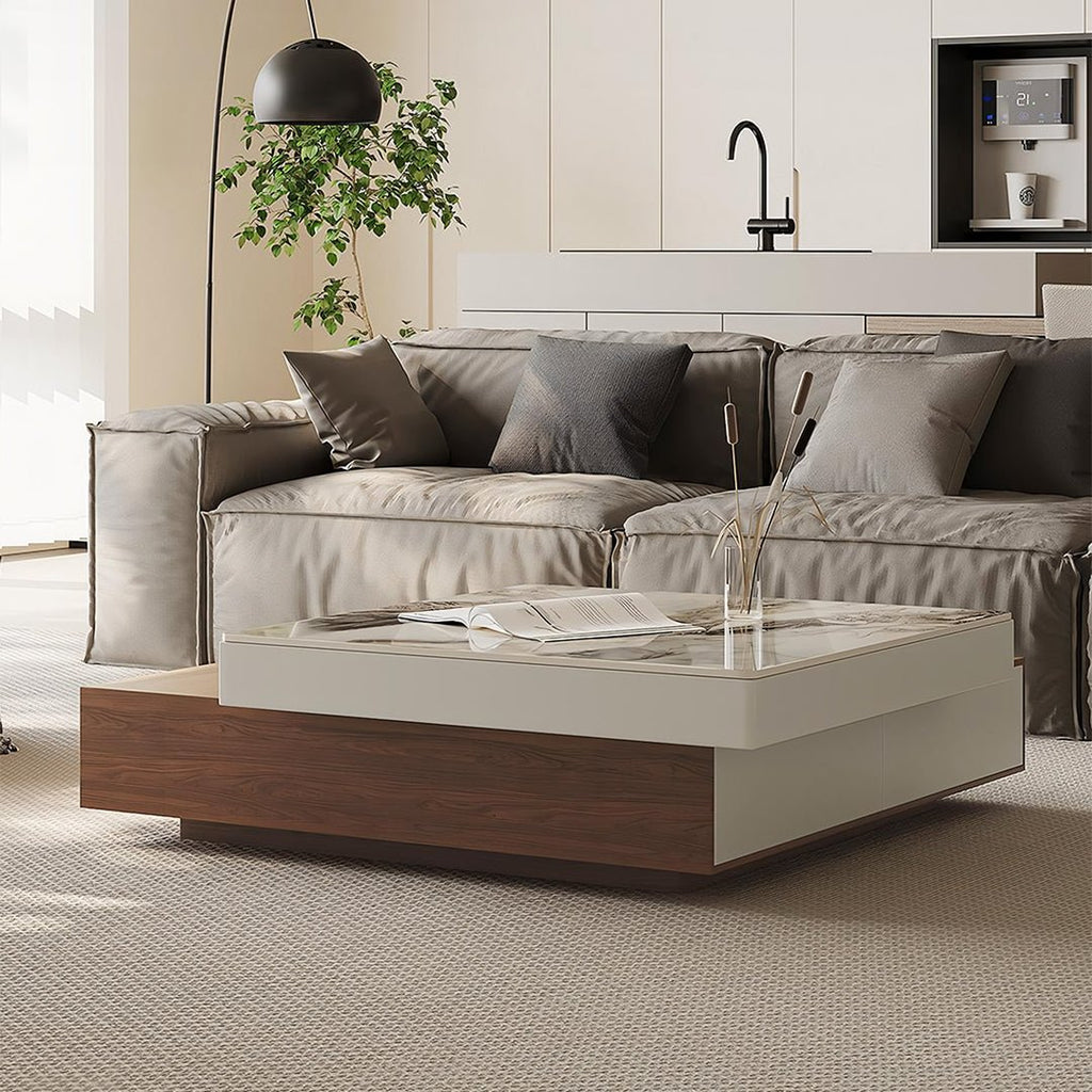 Grimaldi Extendable Coffee Table, Square Coffee Table - Miola