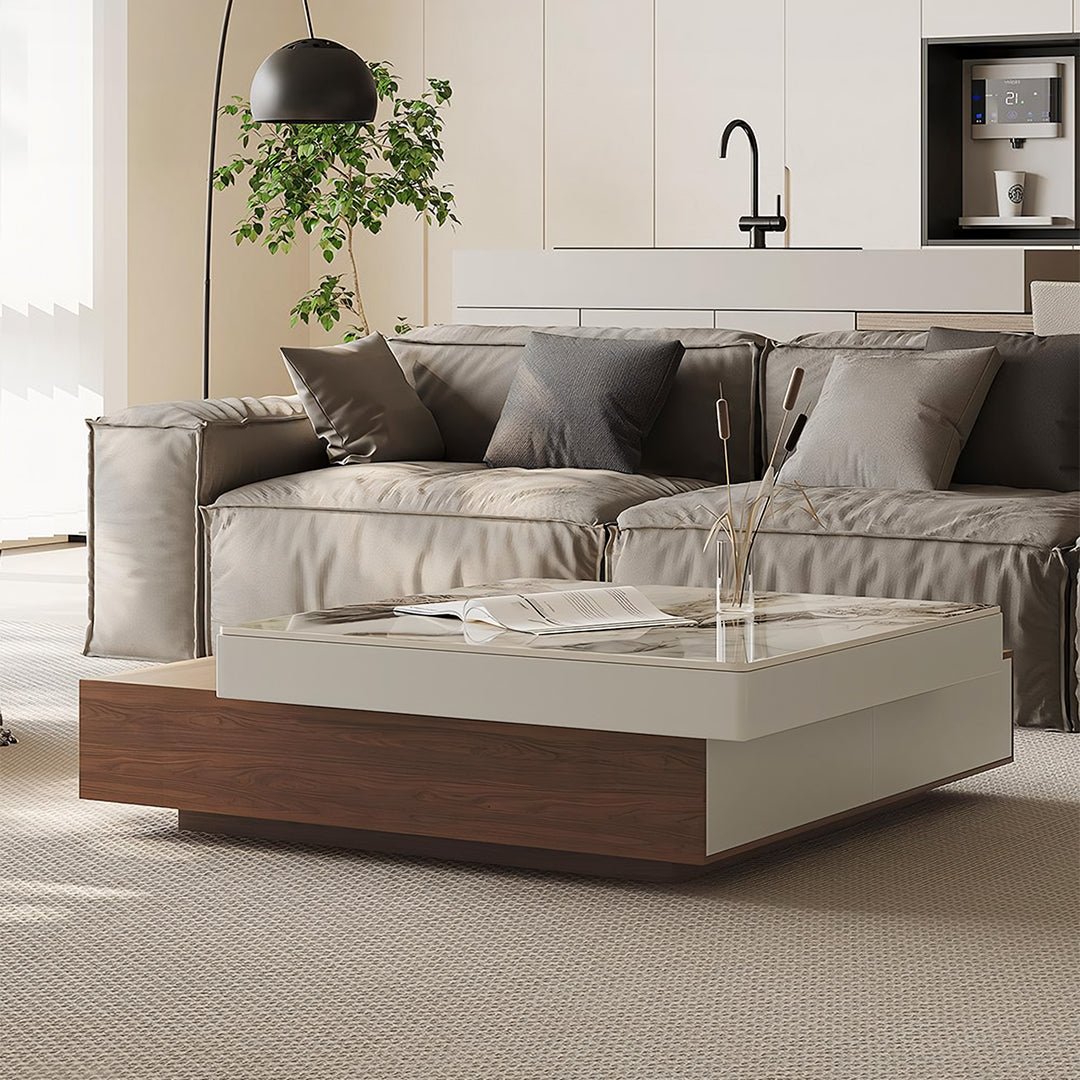Grimaldi Extendable Coffee Table, Square Coffee Table - Miola