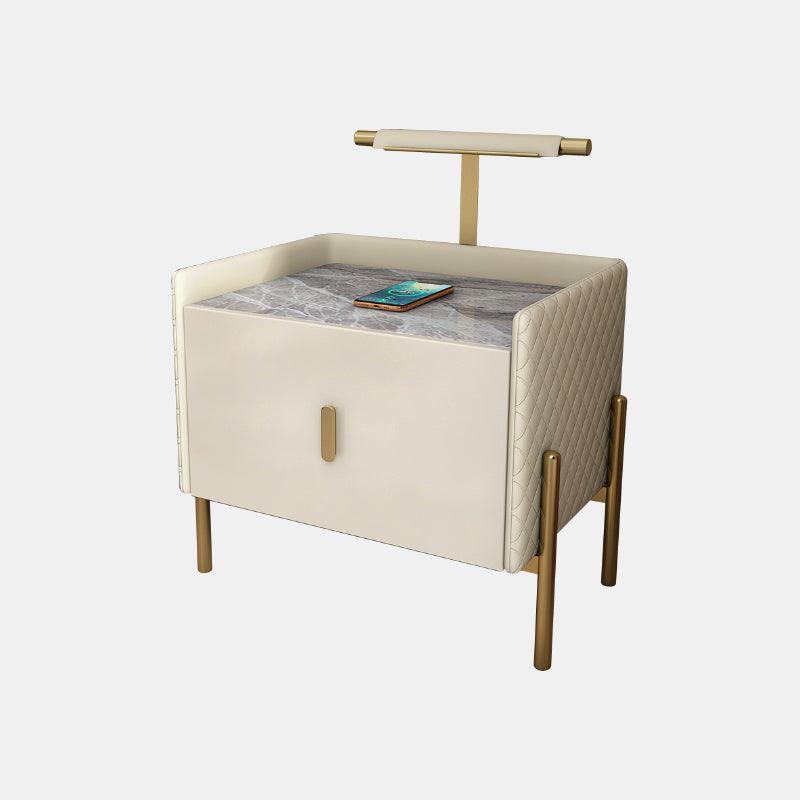 Taro Bedside Table, Cream - Miola