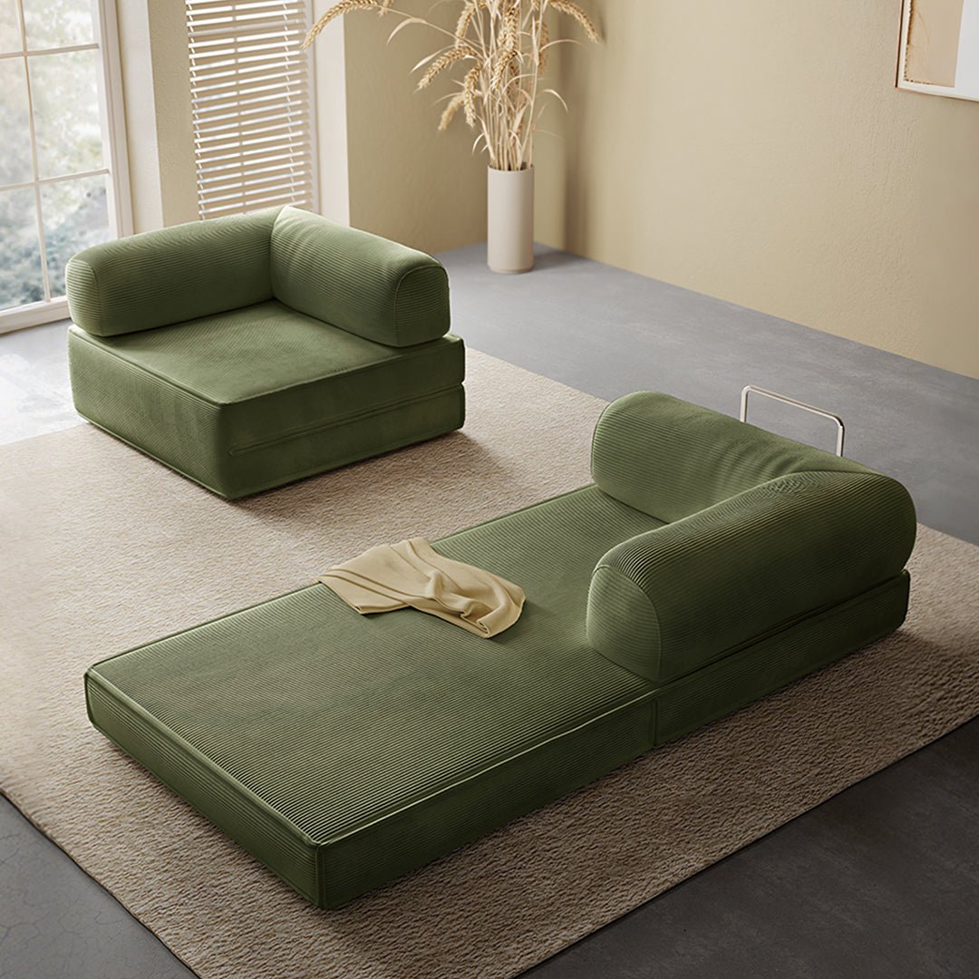 Van Buren Foldable Lazy Sofa Bed, Corduroy - Miola
