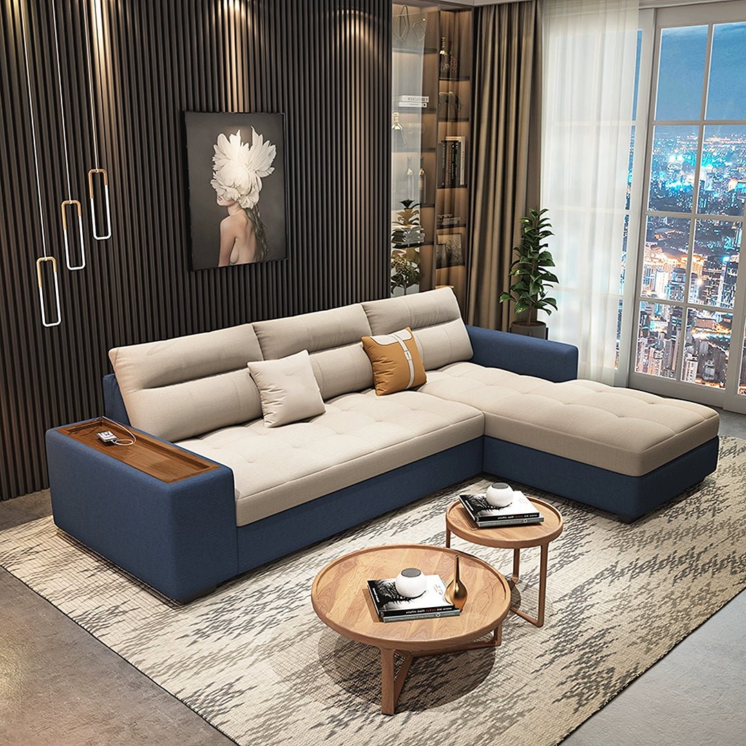 Lobo Sectional Sofa With Storage, Chaise Lounge Sofa Bed - Miola