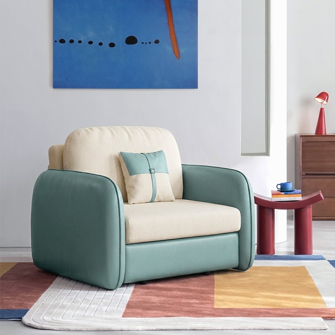Caio Single Sofa Bed, Leathaire - Miola