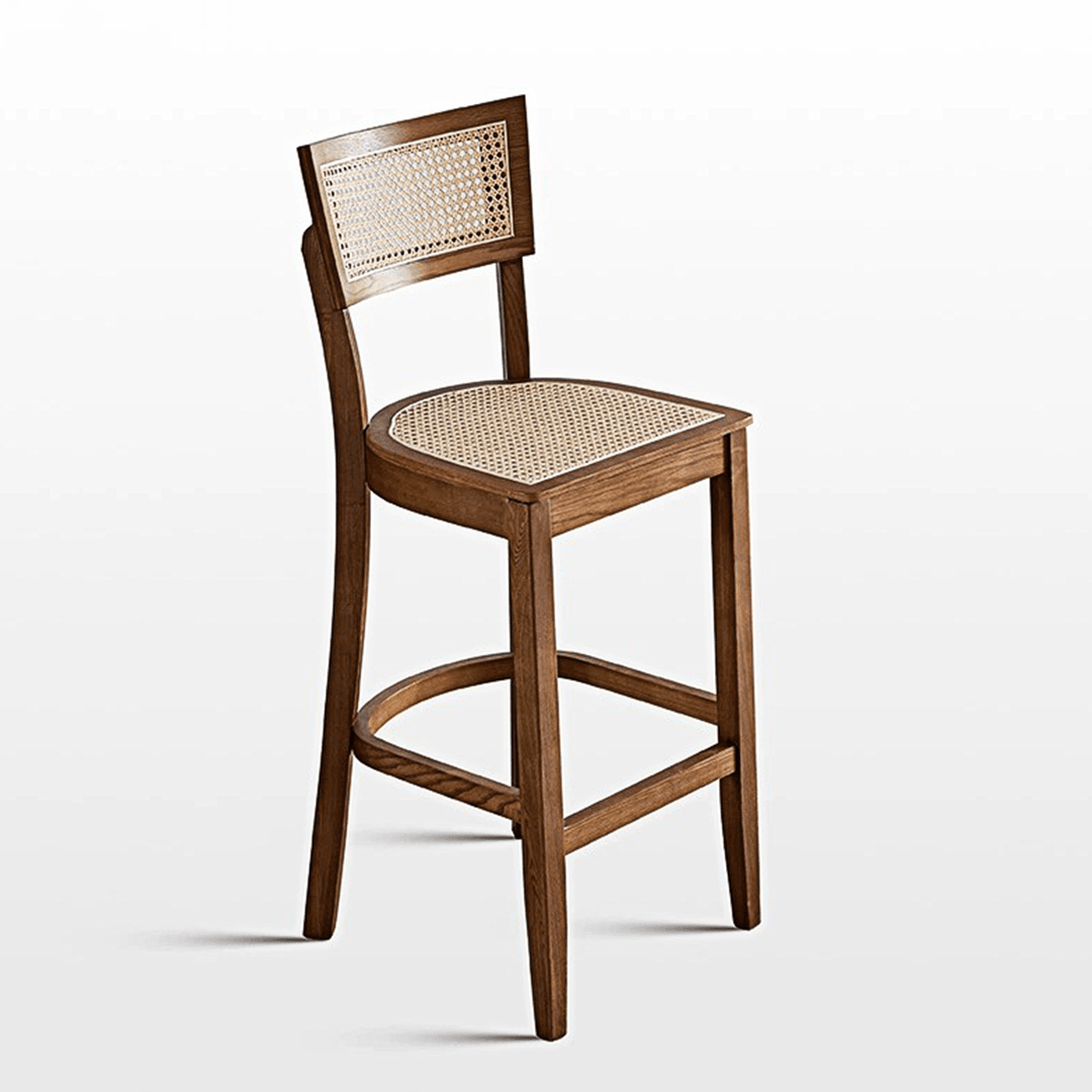 Rico Bar Chair, Rattan & Solid Wood - Miola