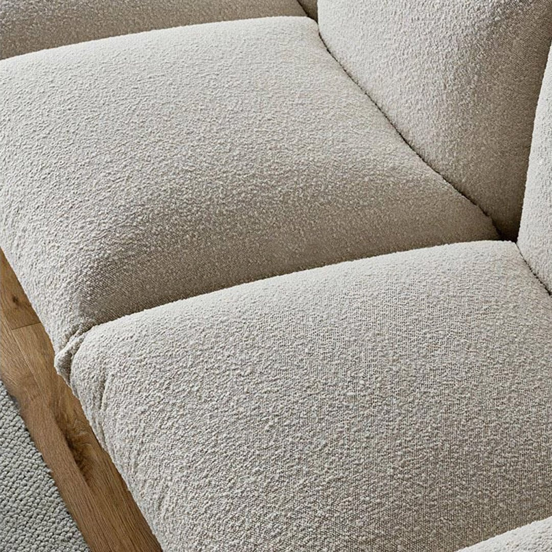 Isabella Two Seater, Three Seater Sofa, Boucle Or Velvet, White - Miola