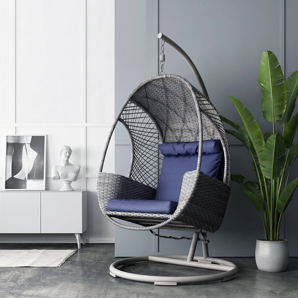 Cottle Rattan Garden Hanging Egg Chair with Stand, Indoor/ Outdoor Furniture - Miola