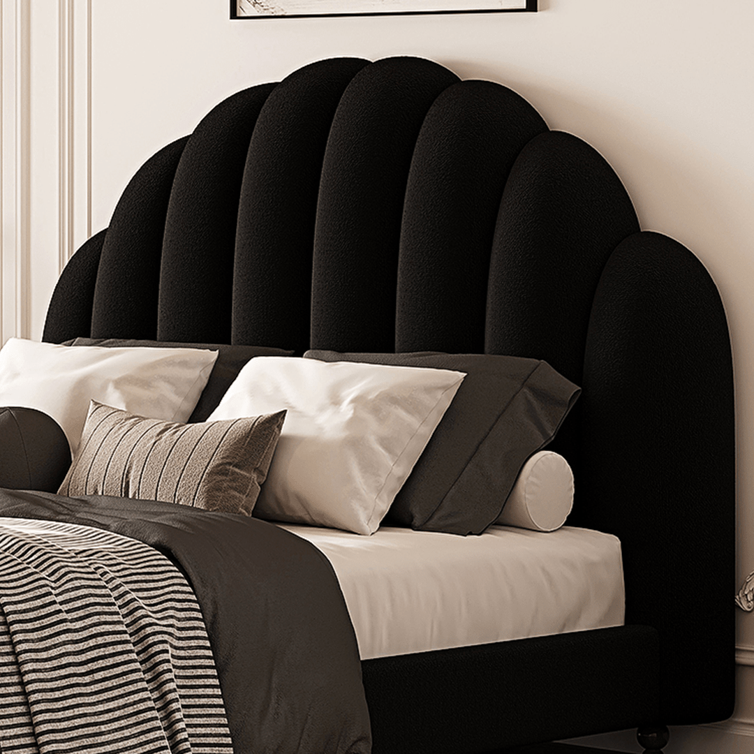 Cassian Small Double Bed, King Size Bed, Flannelette - Miola