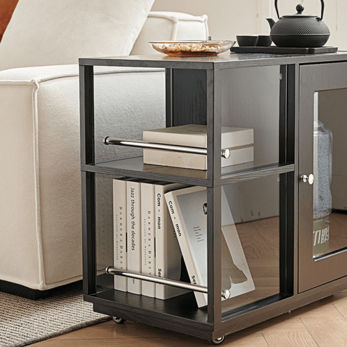 Aglaea Side Table With Storage, Black - Miola