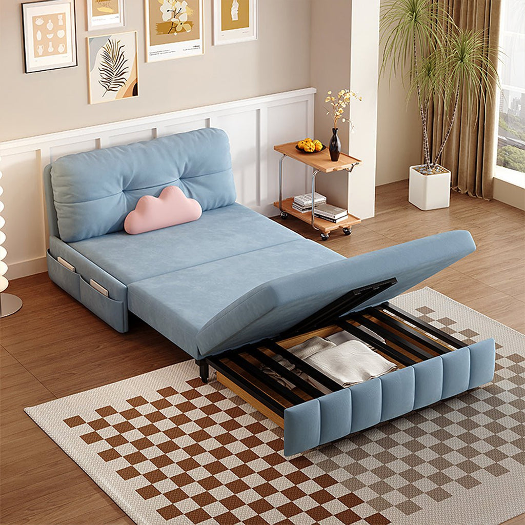 Mehta Single Seater Sofa Bed, Two Seater Sofa Bed, Blue - Miola