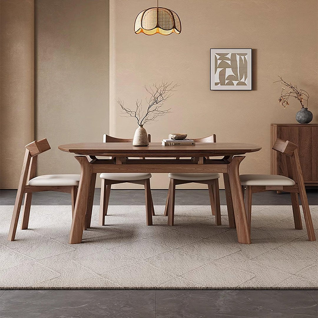Aitken Round Folding Dining Table, Solid Wood - Miola