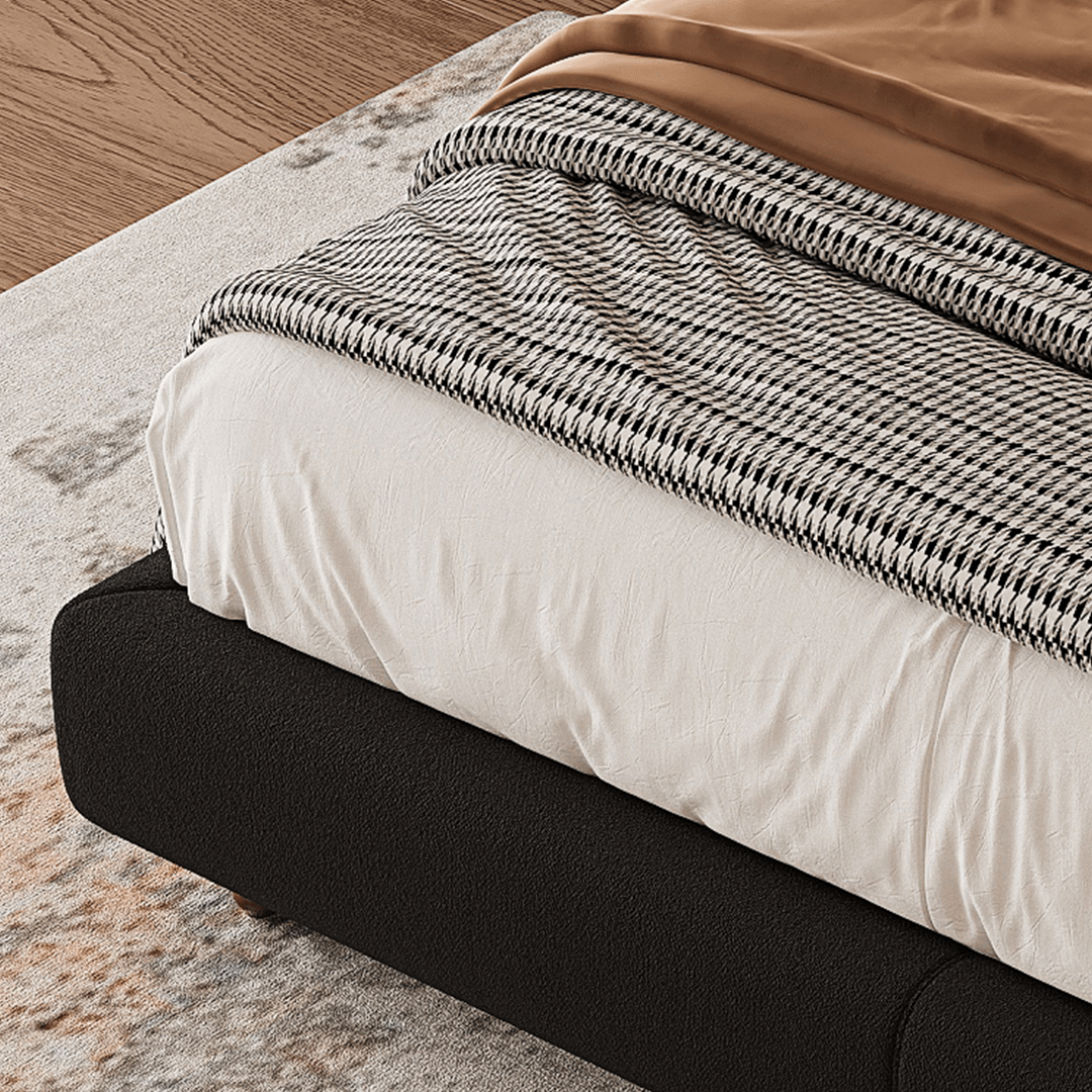 Lysander Double Bed, King Size Bed, Black - Miola