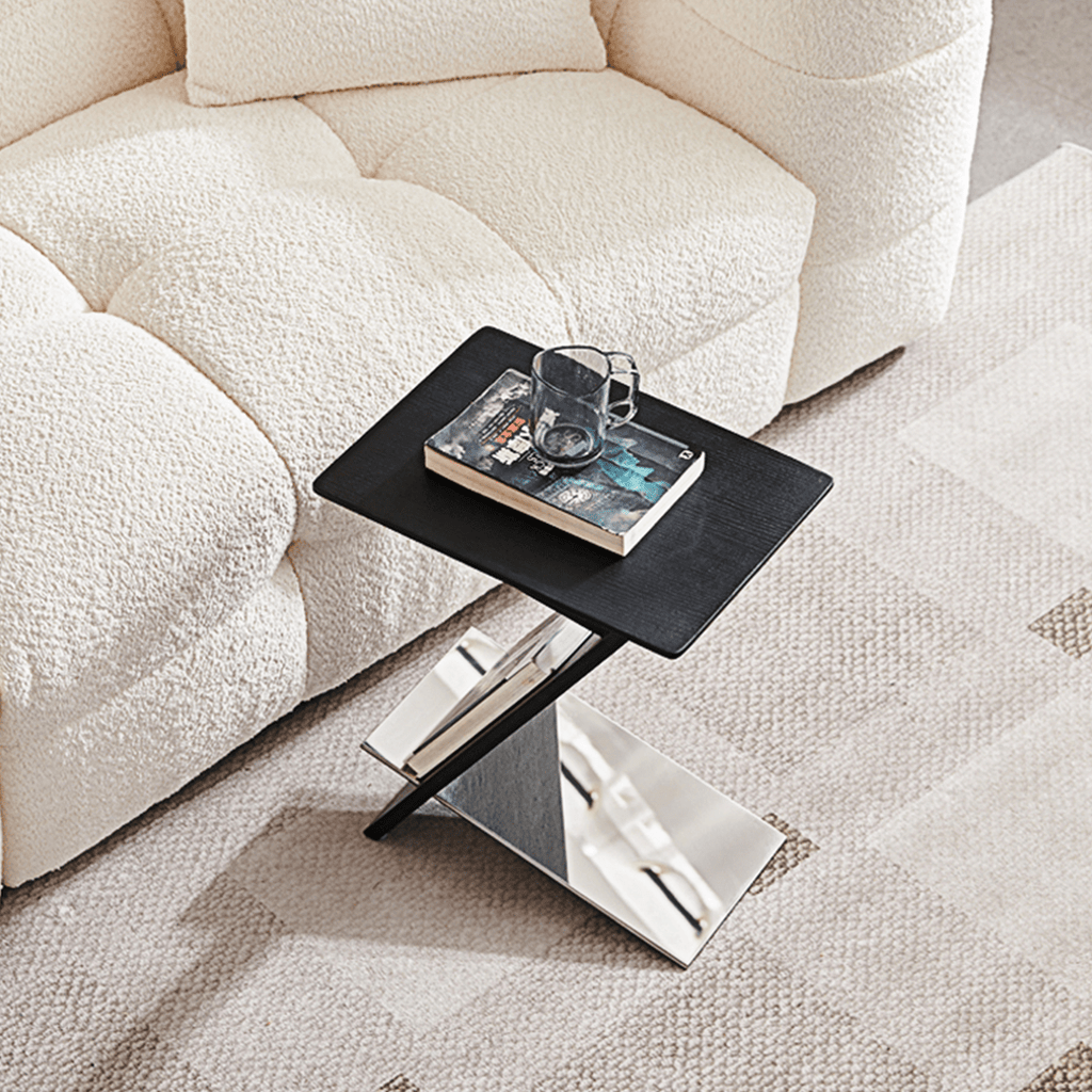 Adrian Side Table With Magazine Rack, Solid Wood - Miola
