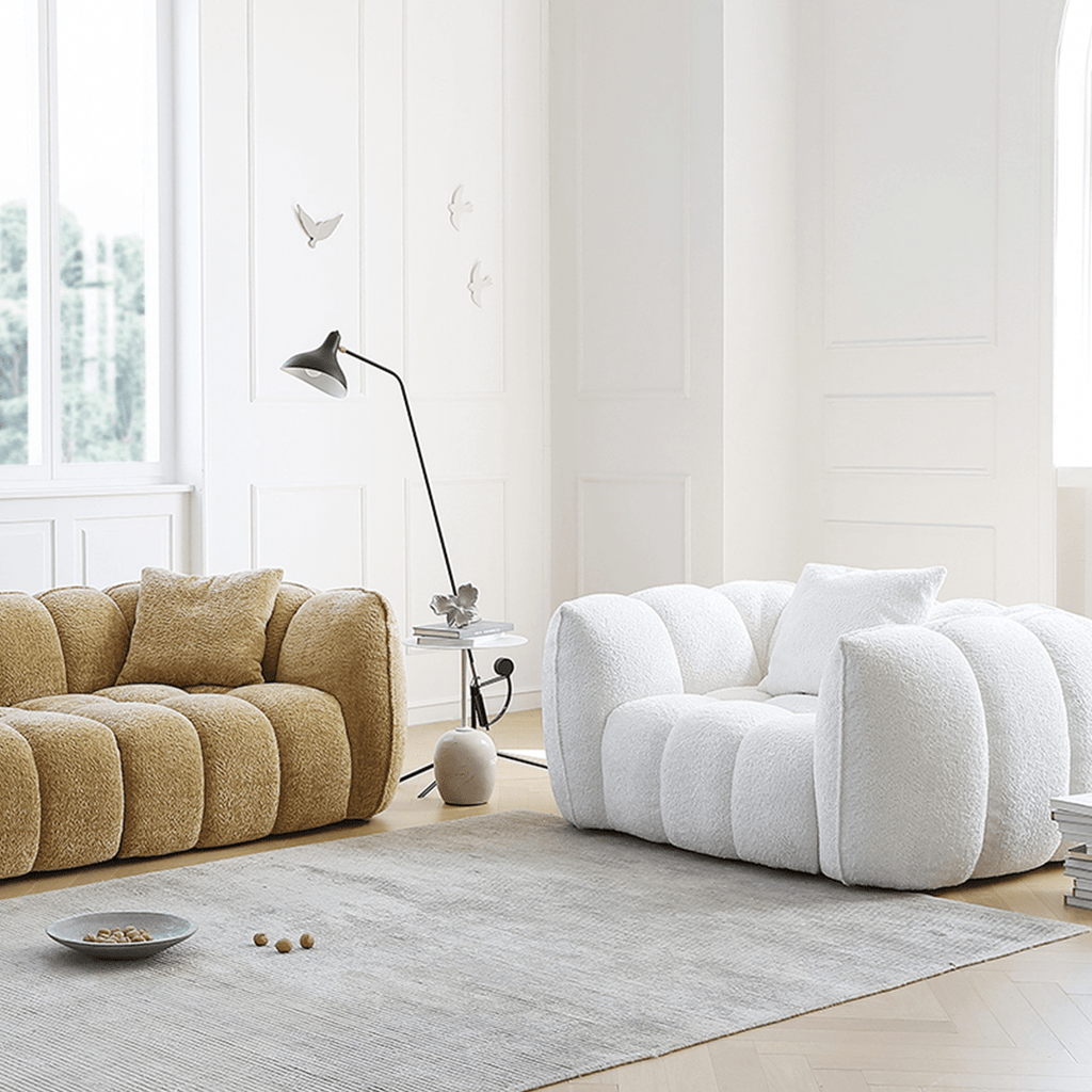 Oxley Pumpkin Single Seater Sofa, Armchair, White - Miola