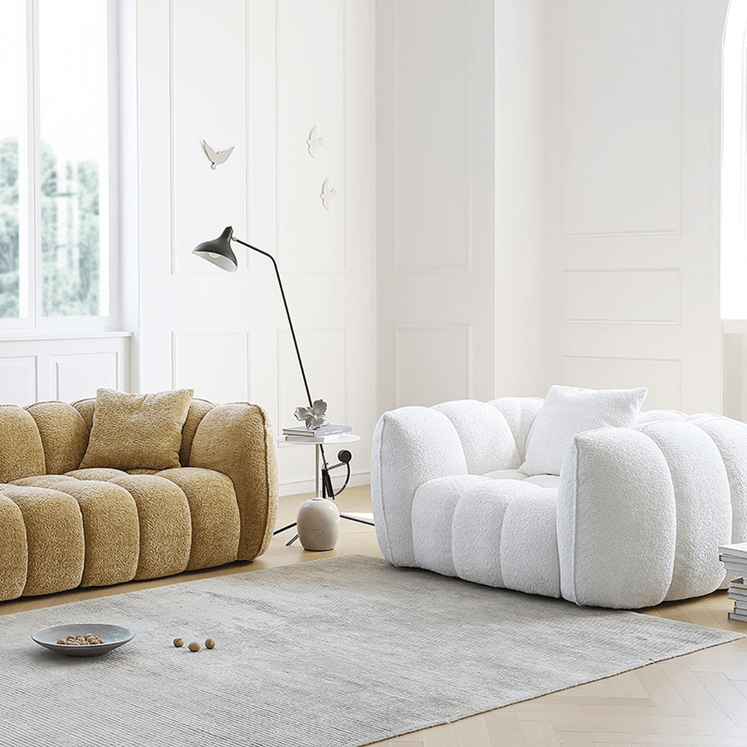 Oxley Pumpkin Single Seater Sofa, Armchair, White - Miola