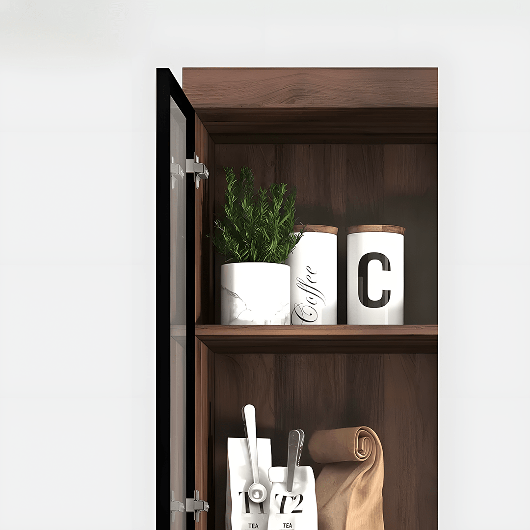 Silen Cocktail Drinks Cabinet, Drink Cabinet, Wine Cabinet, Wood & Glass - Miola