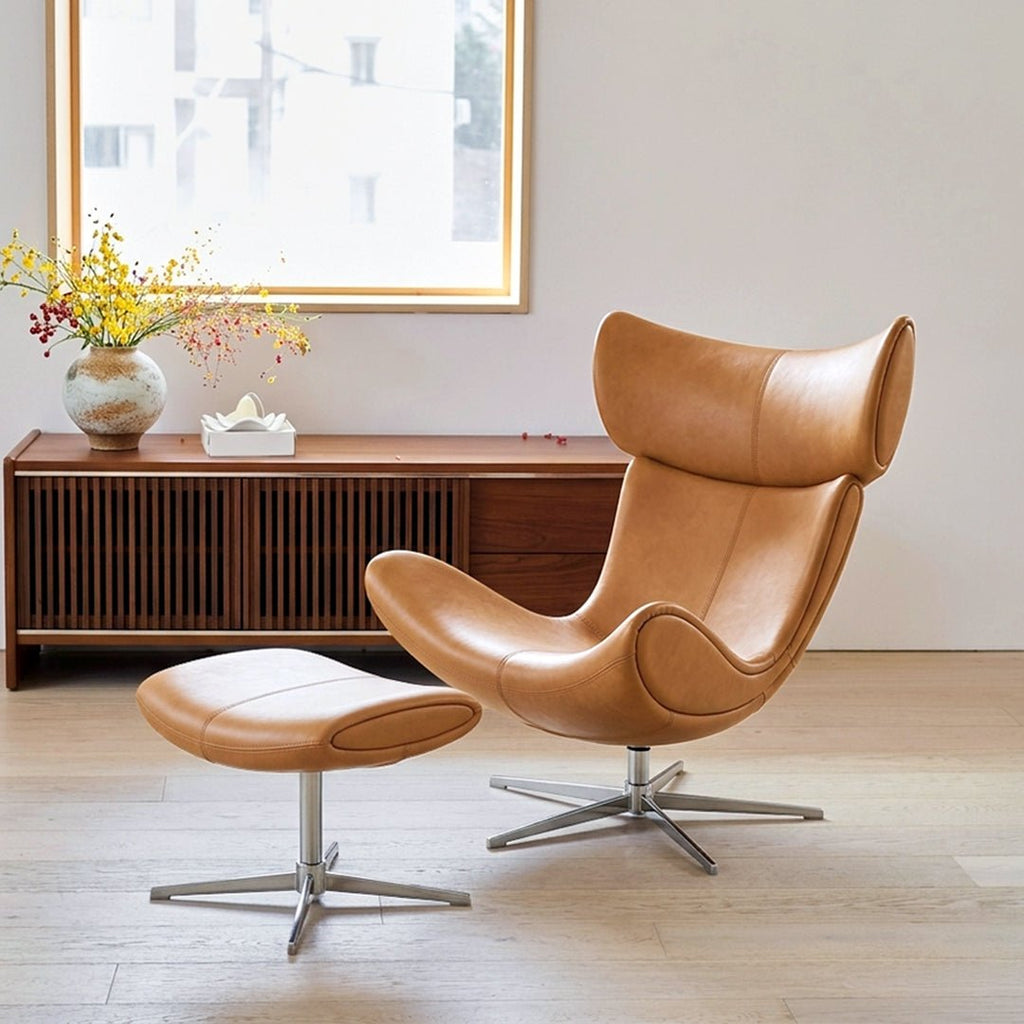 Imola Chair And Ottoman, Star Legs & Frame Legs - Miola